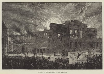 Burning of the Aberdeen Public Markets (gravyr) av English School