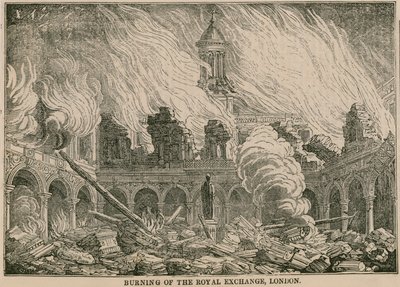 Bränning av Royal Exchange, London, natten till den 10 januari 1838 av English School