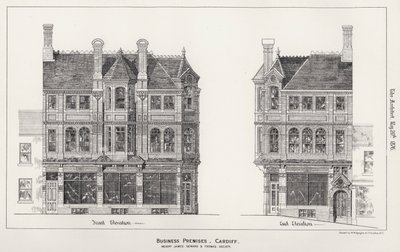 Affärslokaler, Cardiff (gravyr) av English School