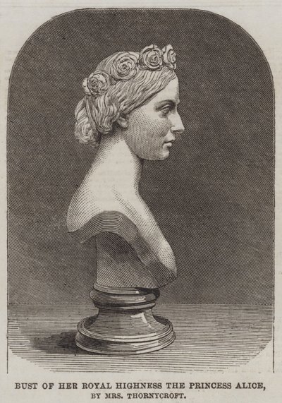 Byst av Hennes Kungliga Höghet Prinsessan Alice, av Mrs Thornycroft (gravyr) av English School