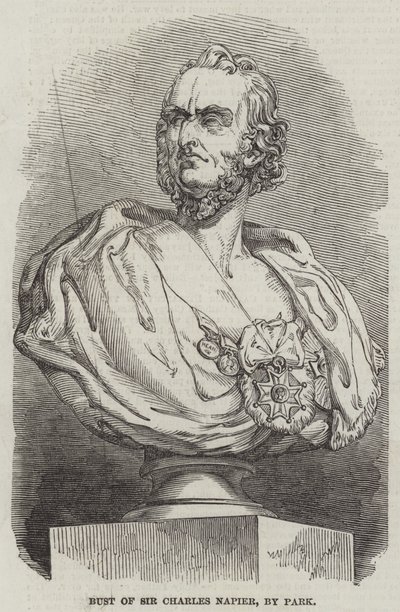 Byst av Sir Charles Napier, av Park (gravyr) av English School