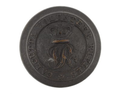 Button, Calcutta volontärgevär, före 1901 av English School