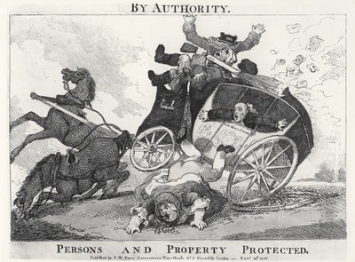 Av myndighet. Skyddade personer och egendom, pub. av S.W. Fores, 1785 av English School