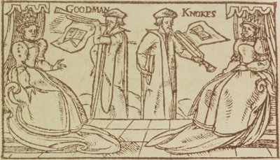 C37 d.47 bi.fii John Knox och Christopher Goodman haranguing Mark Queen of Scots av English School