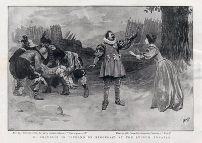 CONSTANT COQUELIN Aine (äldre) engelsk skådespelare i rollen som Cyrano de Bergerac på Lyceum Theatre, London 1898 av English School