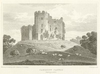 Caerdiff Castle, Glamorganshire (gravyr) av English School