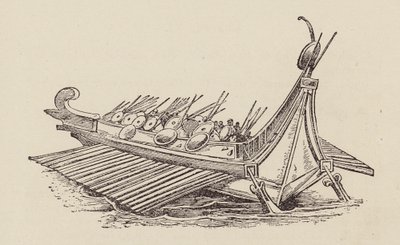 Caesar, Galliska kriget: romerskt krigsfartyg (lito) av English School