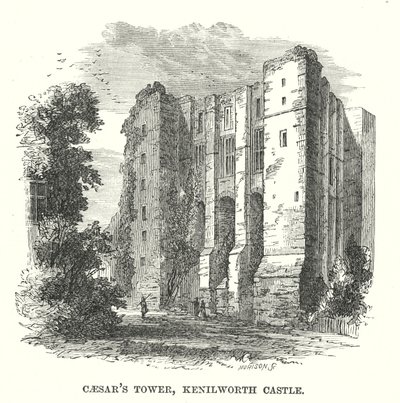 Caesars Tower, Kenilworth Castle (gravyr) av English School