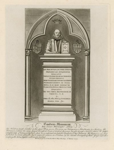 Camdens Monument i Poets Corner av English School