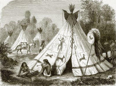 Comanche-indianernas läger av English School