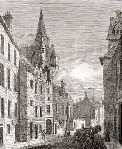Canongate Jail, Edinburgh, Skottland, från Old England: A Pictorial Museum, pub. 1847 av English School