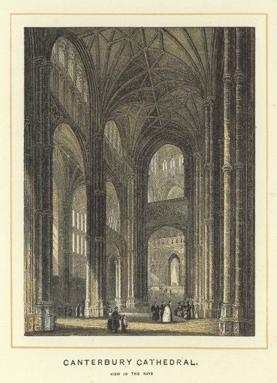 Canterbury Cathedral, utsikt i långhuset av English School