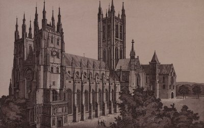 Canterbury: The Cathedral (litho) av English School