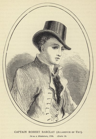 Kapten Robert Barclay, Allardyce of Ury, Från en miniatyr, 1798, Aetatis 19 av English School