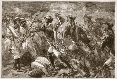 Kapten Yorke leder det övergivna hoppet på Masulipatam, Illustration från Cassells Illustrated History of India av James Grant, pub. 1879 av English School
