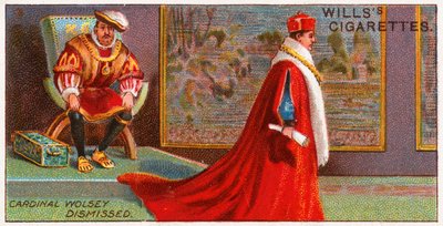 Kardinal Wolsey avskedas av kung Henrik VIII av English School