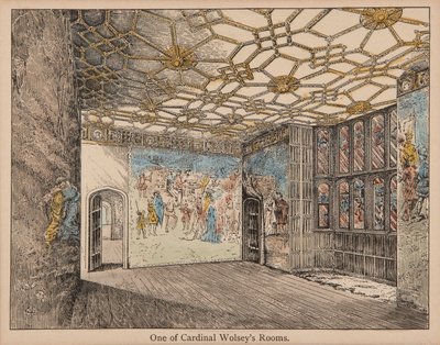Kardinal Wolseys rum (handfärgad litho) av English School