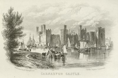 Carnarvon Castle, norra Wales av English School