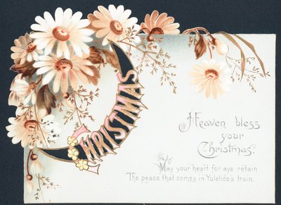 Cascading blommor, julkort av English School