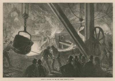 Gjuter en cylinder för den nya Albert Bridge i Chelsea av English School