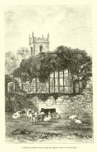 Slottet, Ashby-de-la-Zouch, från innergården av English School
