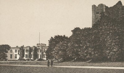 Castle Front and Keep (litho) av English School