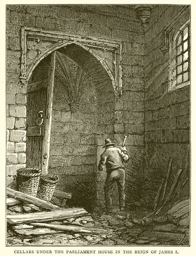 Källare under parlamentshuset under James I av English School