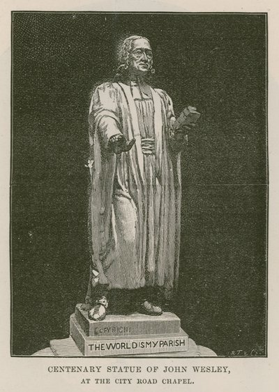 Hundraårsjubileumsstaty av John Wesley av English School