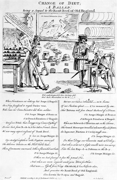 Dietförändring, en ballad, 1757 av English School