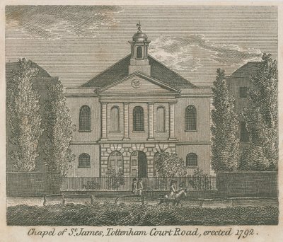 Chapel of St James, Tottenham Court Road, London, uppfört 1792 av English School