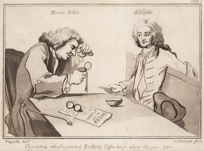 Karaktärer som besökte Buttons Coffee House omkring år 1720-talet; Martin Folkes, Addison av English School