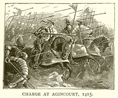 Anklagelse vid Agincourt, 1415 av English School