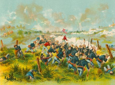 Anklagelse för amerikanska trupper vid San Juan Hill, 1 juli 1898 av English School