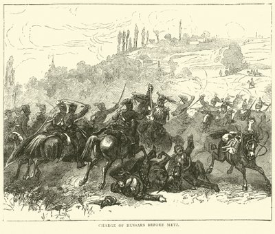 Anklagelse av husarer före Metz, oktober 1870 av English School