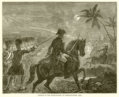 Anklagelse för högländarna i Seringapatam, 1792 av English School