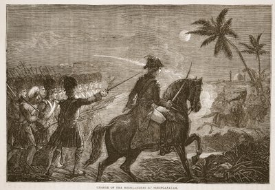 Charge of the Highlanders at Seringapatam, illustration från Cassells Illustrated History of India av James Grant, pub. 1879 av English School