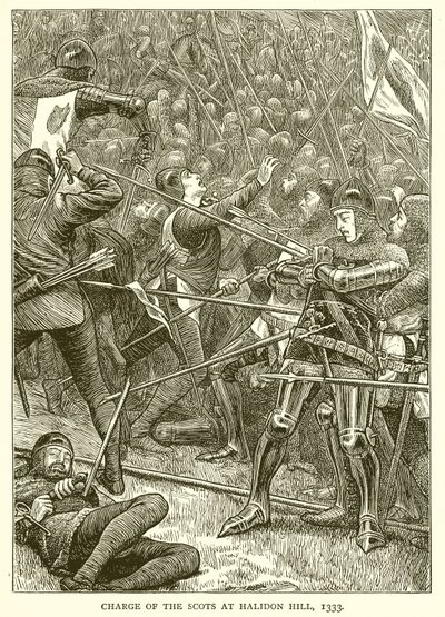 Skottarnas anklagelse vid Halidon Hill, 1333 av English School