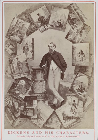 Charles Dickens och hans karaktärer, från originalbilden av W O Gray och W Broadfoot av English School
