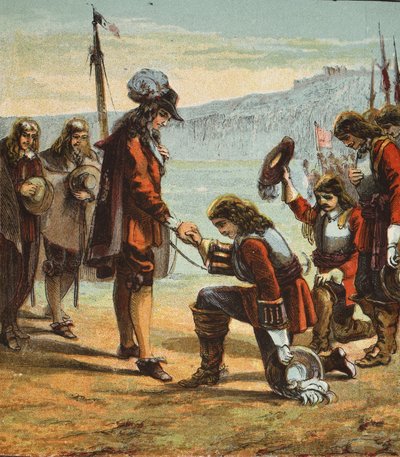 Charles II och General Monk, pub. 1890 av English School