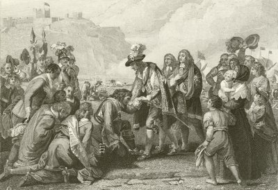 Charles II landar i Dover av English School