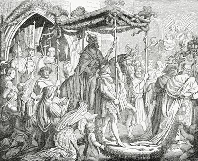 Karl IV, helige romerske kejsare, besökte påven Urban V i Avignon 1365, 1882 av English School