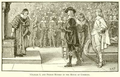 Charles I och prins Rupert i underhuset av English School