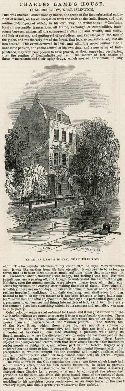 Charles Lambs House, nära Islington av English School