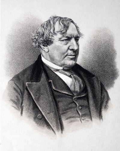 Charles Lever, irländsk romanförfattare (gravyr) av English School