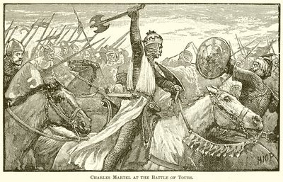 Charles Martel i slaget vid Tours av English School