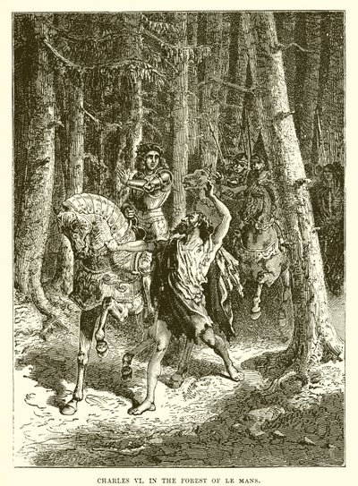 Charles VI i skogen Le Mans av English School