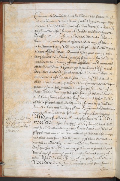 Charter beviljad till Company of Royal Adventurers of England Trading into Africa, Sloane MS 205, f.8v av English School
