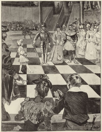 Schackturnering med levande pjäser på Henglers Circus av English School