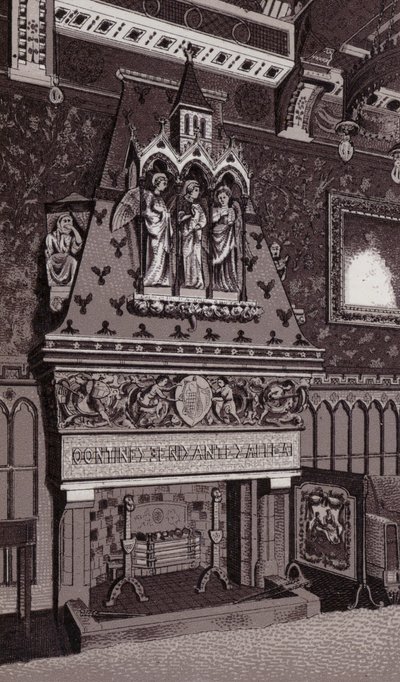 Skorstensstycke, Cardiff Castle (litho) av English School
