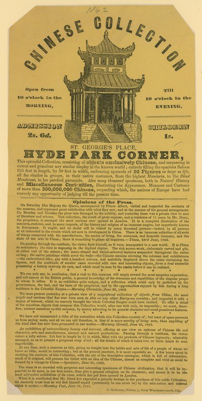 Kinesisk samling på Hyde Park Corner, London. 1842 av English School